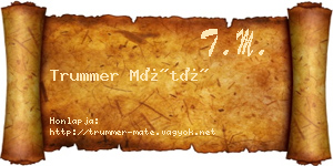 Trummer Máté névjegykártya